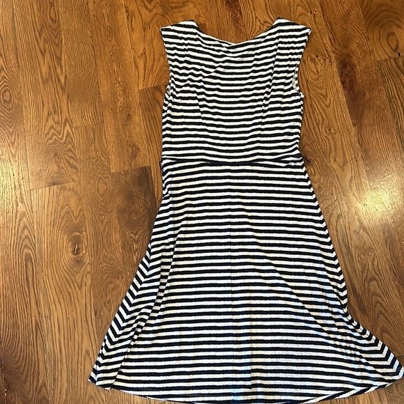 Ann Taylor Casual Navy Striped Dress | Size Small - Picture 3 of 5